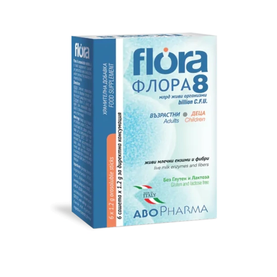 Flora 8 сашета за чревно здраве за деца и възрастни  х6 Abopharma