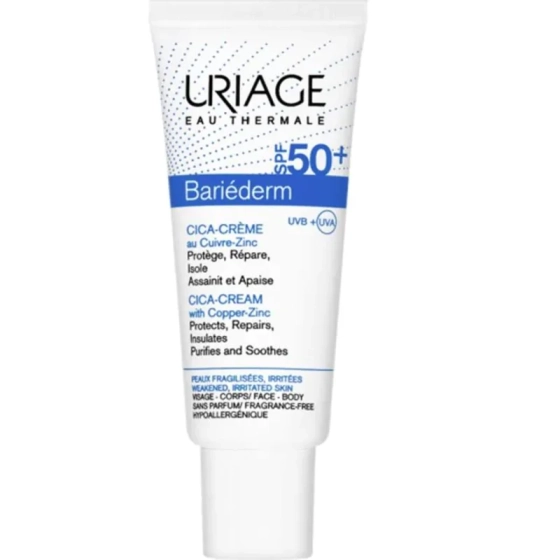 Uriage bariederm cica SPF 50 изолиращ крем с мед и цинк 40 мл