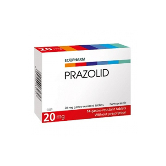 Празолид таблетки при симптоми на стомашен рефлукс 20мг х14 Ecopharm