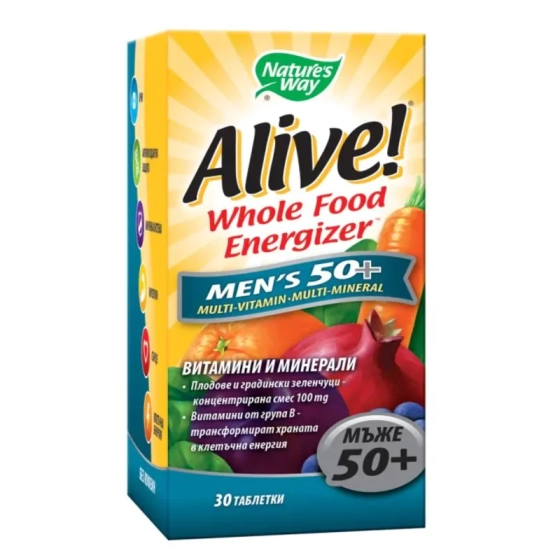Alive Мултивитамини за мъже 50+ таблетки х30 Nature's Way