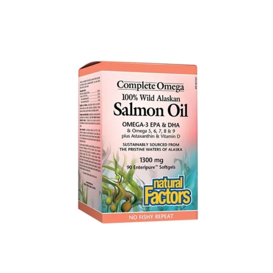 Дива сьомга от Аляска масло капсули за сърдечно-съдова система 1300 мг х90 Natural Factors