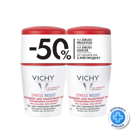 Vichy stress resist дезодорант рол-он ефект 72ч.50мл.х2 324711 Промо