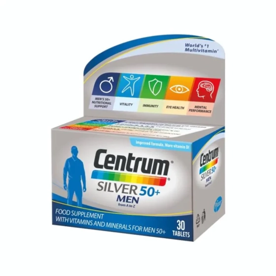 Центрум Силвър 50+ мултивитамини за мъже таблетки х30