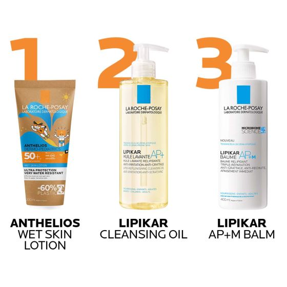 La Roche-Posay Anthelios SPF 50+ wet skin лосион за деца 200 мл 845489 еко опаковка