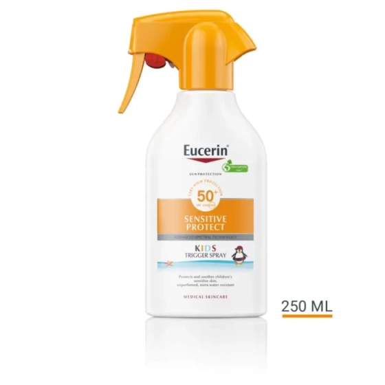 Eucerin Sensitive Protect Kids слънцезащитен срей за деца SPF 50+ 250 мл