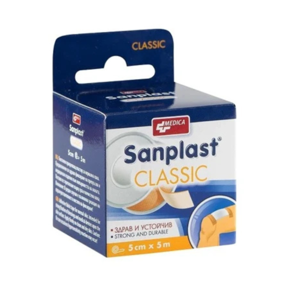 Sanplast Classic пластир със силно залепващо действие 5см./5м.