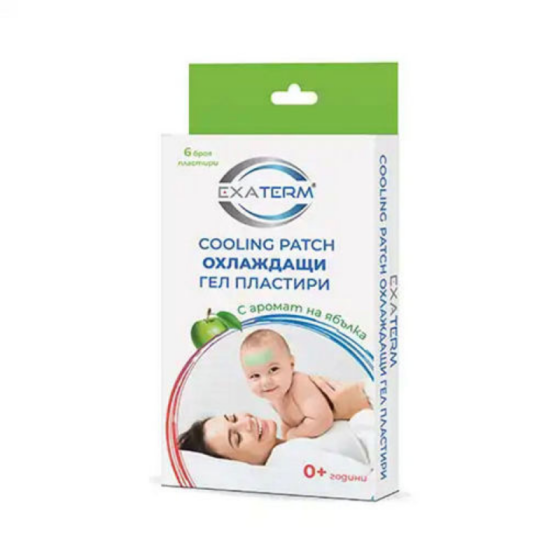 Охлаждащи гел пластири ябълка при висока температура, главоболие, мигрена, навяхвания х6