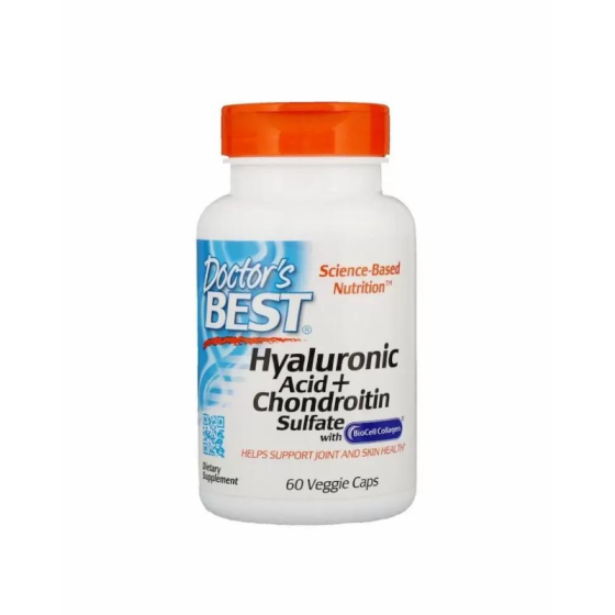 Хиалуронова киселина + Хондроитин за здрави стави капсули х60 Doctor's Best