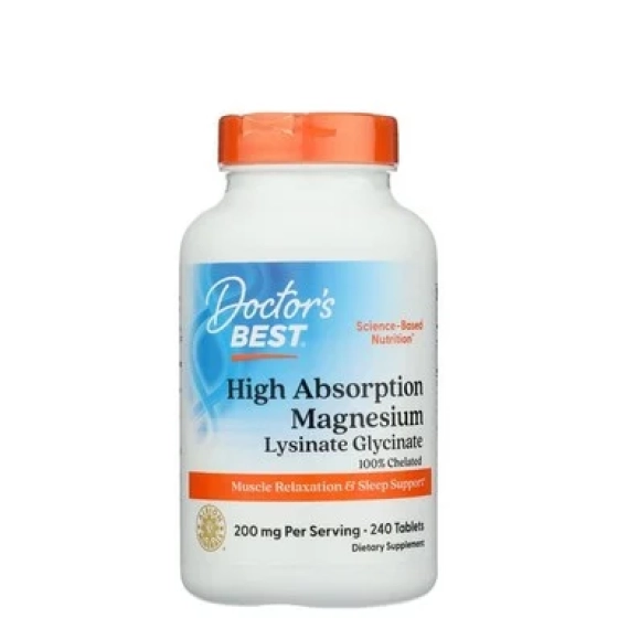 Магнезий хелатен таблетки  за поддържане оптимална функция на мускулите 100мг х120 Doctor's Best