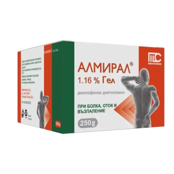 Алмирал гел при болка и възпаление 1,16% 250гр
