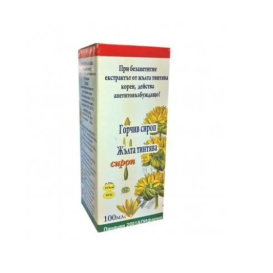 Горчив сироп Жълта тинтява при липса на апетит х100 мл Панацея