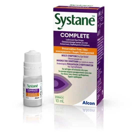 Systane Complete овлажняващи капки за очи без консерванти 10мл Alcon