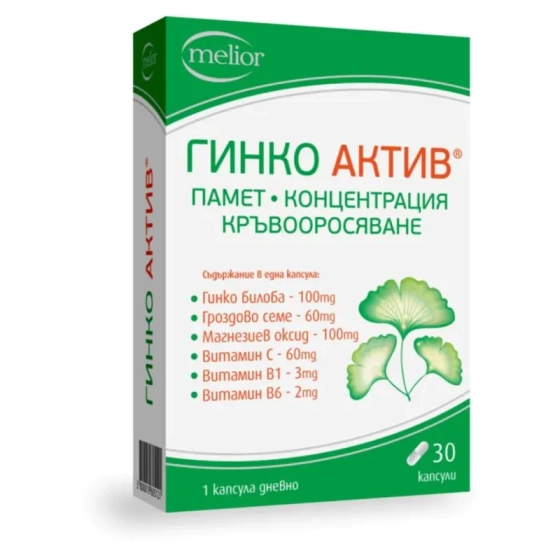 Гинко Актив капсули за памет и концентрация х30