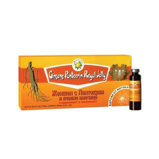 Жен шен с Пантокрин и Пчелно млечице флакони за стави и мускули 10мл х10
