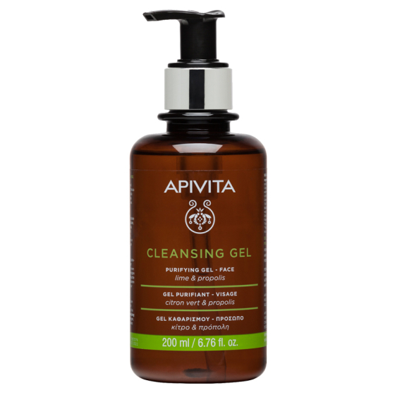 Apivita антисептичен почистващ гел за смесена и мазна кожа 200ml