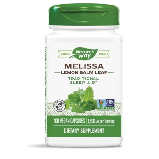 Маточина (лист) капсули при стрес и безсъние 500мг х100 Nature's Way