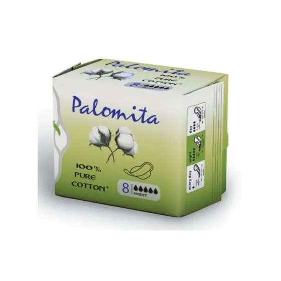 Дамски превръзки паломита pure cotton нощни памук х8