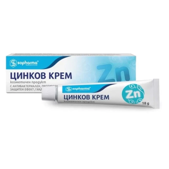 Цинков крем при възпаление на кожата 10% 18гр