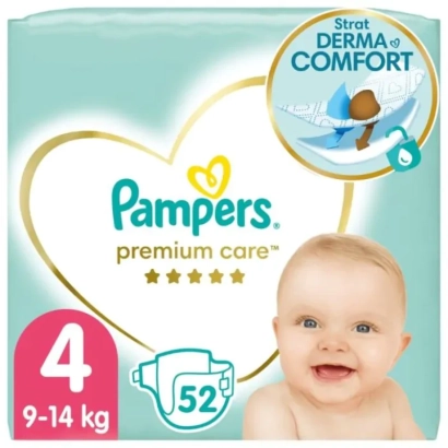 Pampers premium care пелени vp размер 4 /9-14кг./ maxi х52
