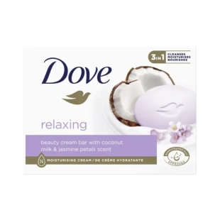 Dove Relaxing Подхранващ крем-сапун за ръце, лице и тяло с аромат на кокос и жасмин 90 г