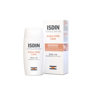 Isdin Fotoultra 100 Active Unify Color Слънцезащитен флуид с депигментиращо действие SPF50+ 50мл