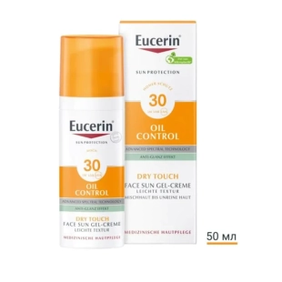 Eucerin слънцезащитен гел-крем за лице за мазна кожа spf 30 50мл Годен до: 31.5.2026 г.