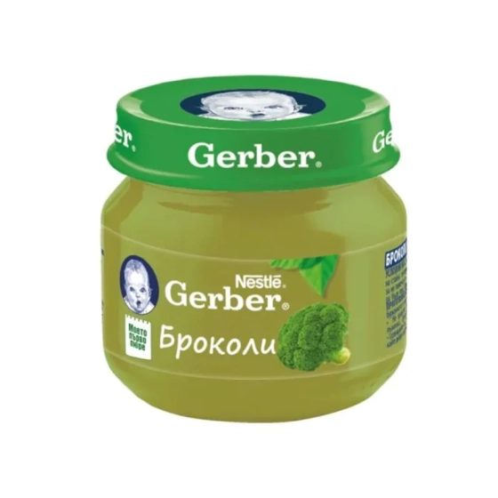 Gerber Храна за бебета Пюре от броколи моето 1-во пюре, 80g, бурканче Годен до: 31.8.2026 г.