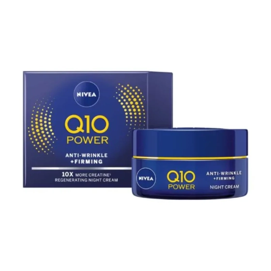 Nivea Q10 power нощен крем против бръчки 50мл, Годен до: 31.5.2028 г.