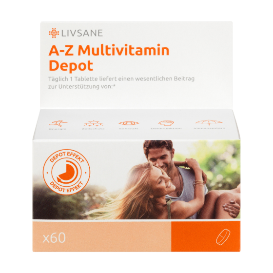 LIVSANE хранителна добавка А-Z Мултивитамини х 60 таблетки Годен до: 30.9.2026 г.