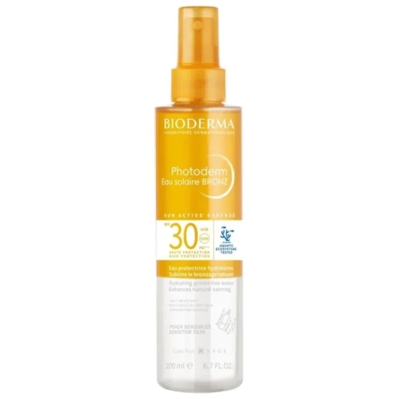 Bioderma Photoderm Bronz Хидратираща слънцезащитна вода SPF30 200 мл, Годен до: 31.12.2026 г.