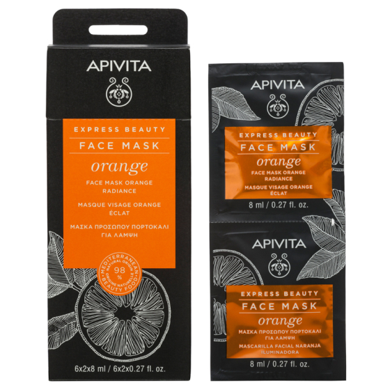 Apivita Express Beauty Маска с портокал 6х2 броя, Годен до: 31.12.2026 г.