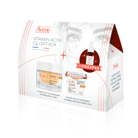 Комплект Avene VACg Озаряващ крем 50мл + Озаряващ крем еко-рефил 50мл + Серум 10мл мини