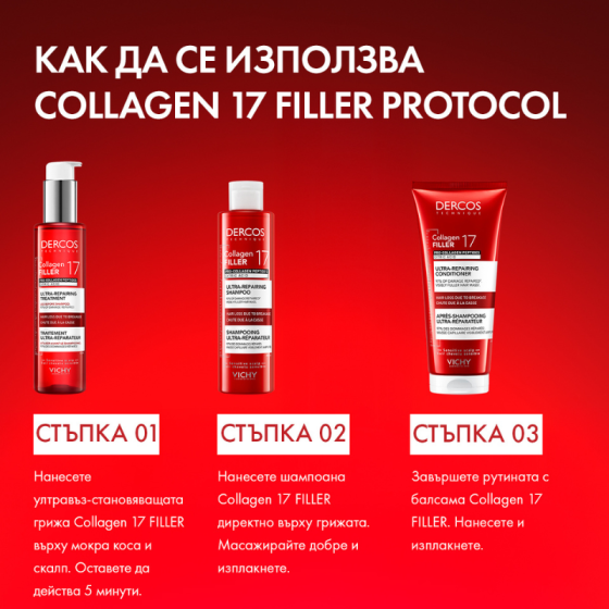 Vichy Dercos Collagen 17 Repair Балсам за коса 200мл