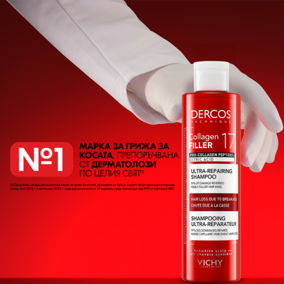 Vichy Dercos Collagen 17 Repair Шампоан 200мл