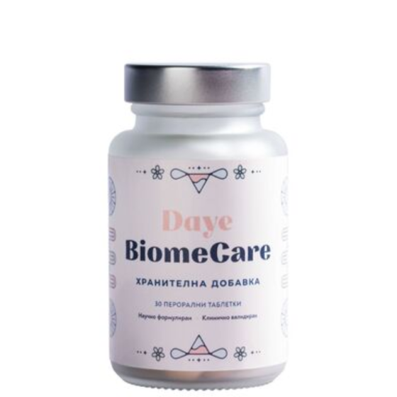 Daye BiomeCare Перорален веган пробиотик за вагинална и чревна микрофлора 30 таблетки