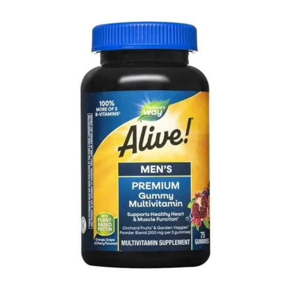 Alive Мултивитамини за мъже желирани таблетки х75 Nature's Way, Годен до: 28.2.2027 г.