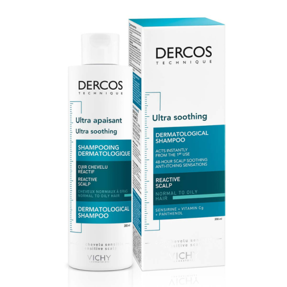 Vichy dercos шампоан силно успокояващ нормална /мазна коса 200мл. 485128