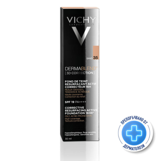 Vichy dermablend 3d корекция фон дьо тен 35 мазна кожа 30мл./пясъчен/ 332310