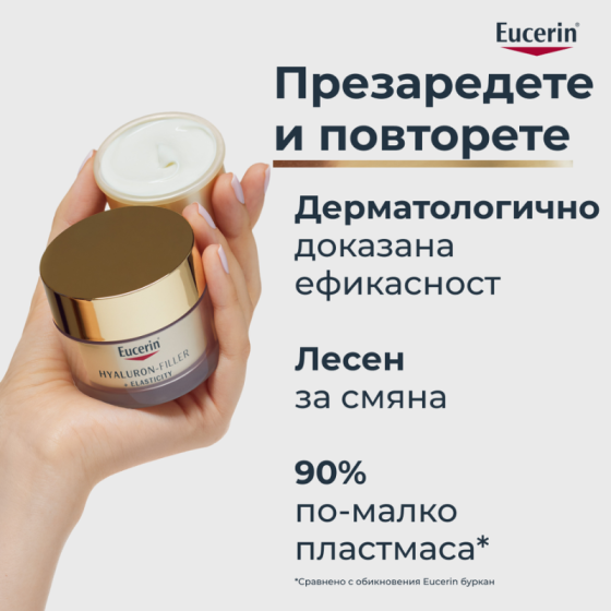 Eucerin hyaluron filler + elasticity нощен крем 50мл