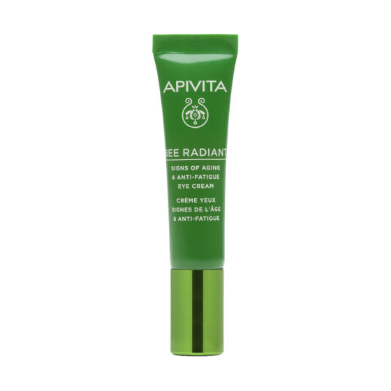 Apivita bee radiant околоочен крем против стареене и признаци на умора с бял божур и патентован екстракт от прополис, Годен до: 31.7.2026 г.