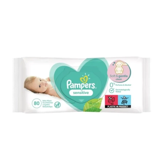 Pampers sensitive бебешки мокри кърпички х80 Годен до: 31.8.2026 г.