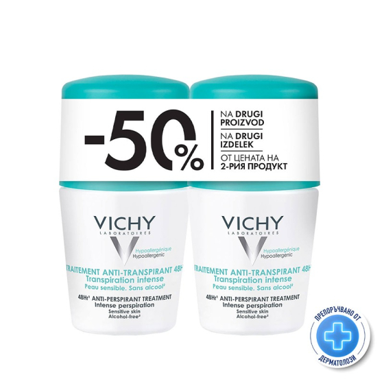 Vichy дезодорант рол-он ефект 48ч.50мл.с парфюм x2 324735 Промо