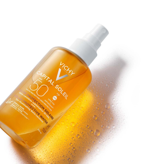 Vichy Soleil SPF 30 вода за лице и тяло за подобряване на тена 200 мл 585217