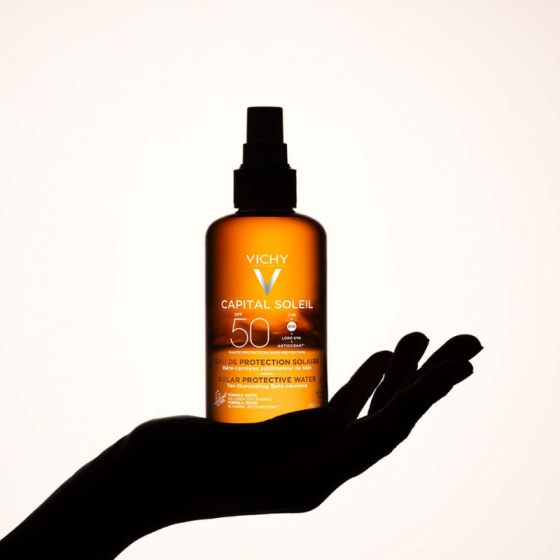 Vichy Soleil SPF 30 вода за лице и тяло за подобряване на тена 200 мл 585217