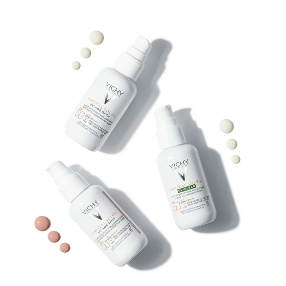 Vichy Soleil SPF 50+ uv-clear флуид за лице против несъвършенства 40 мл 837149 Годен до: 31.12.2026 г.