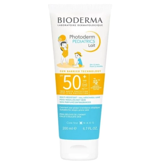 Bioderma Photoderm Pediatrics Слънцезащитно мляко SPF50+ 200 мл Годен до: 31.7.2026 г.