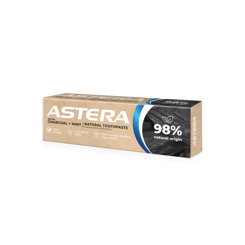 Паста за зъби Astera Natural Charcoal+Mint 75 мл