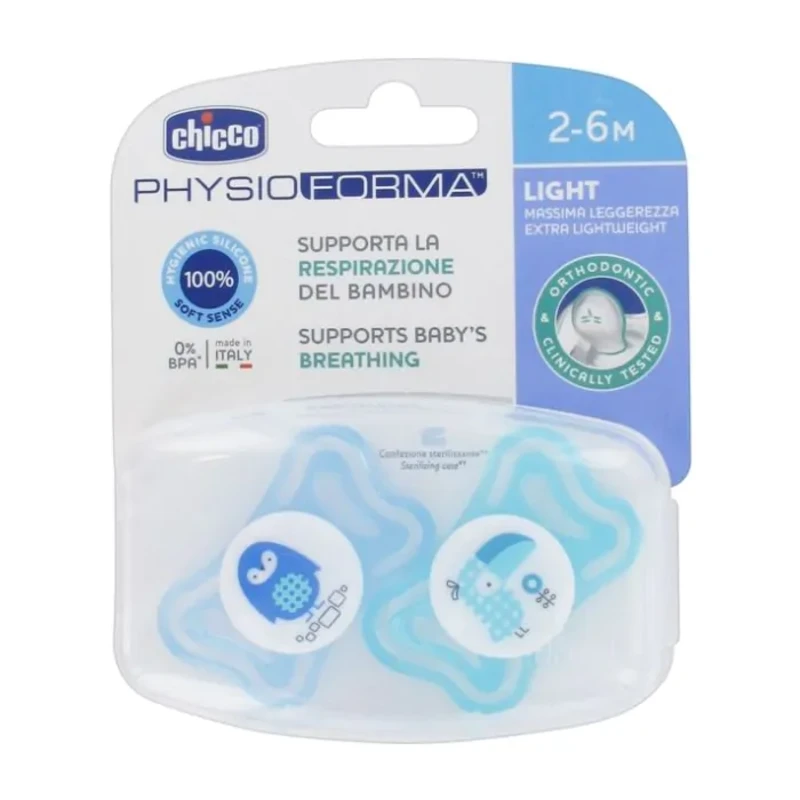 Силиконова залъгалка PhysioForma Light 2-6м B x2 Chicco N0360