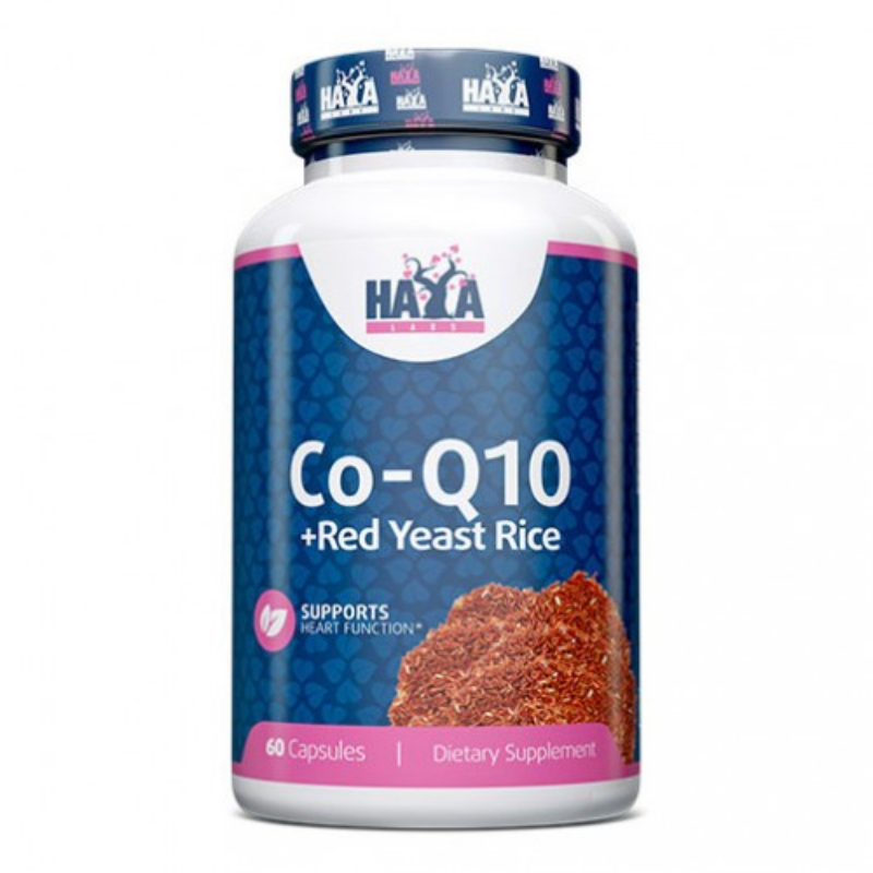 Коензим Q-10 60мг с черен ориз 500мг капсули за добра сърдечно-съдовата система х60 Haya Labs