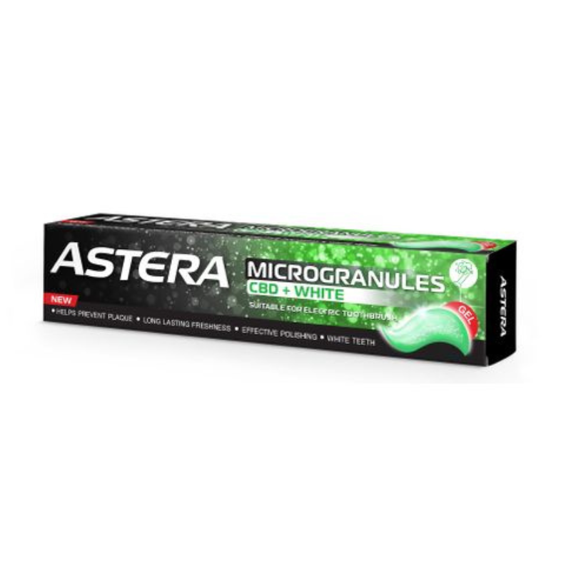 Паста за зъби astera microgranules CBD+white 75мл